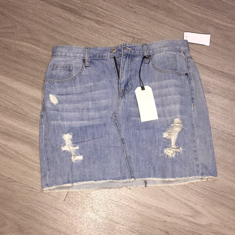 Denim mini skirt